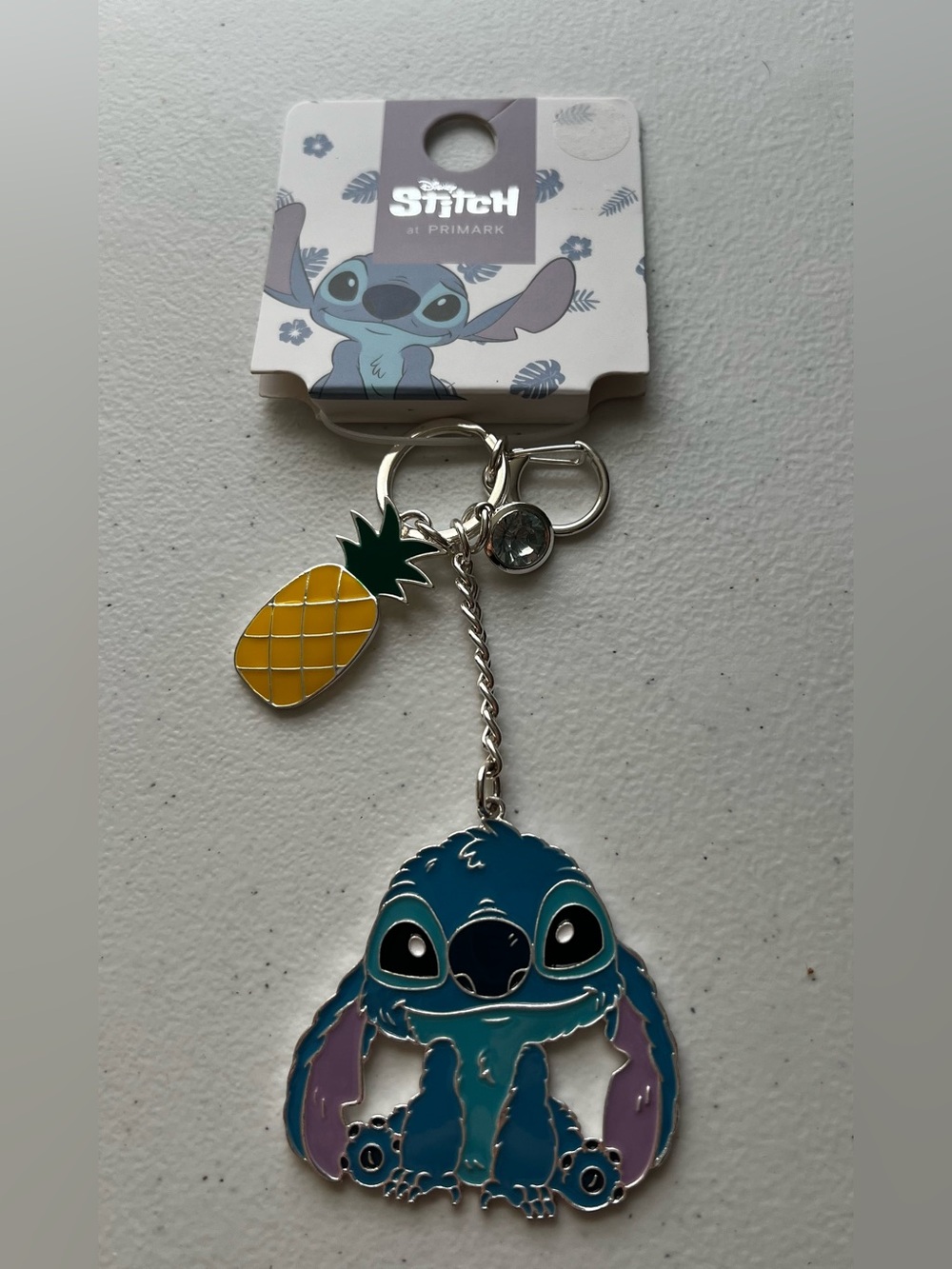 Stitch Pineapple Keychain - Blue & Yellow